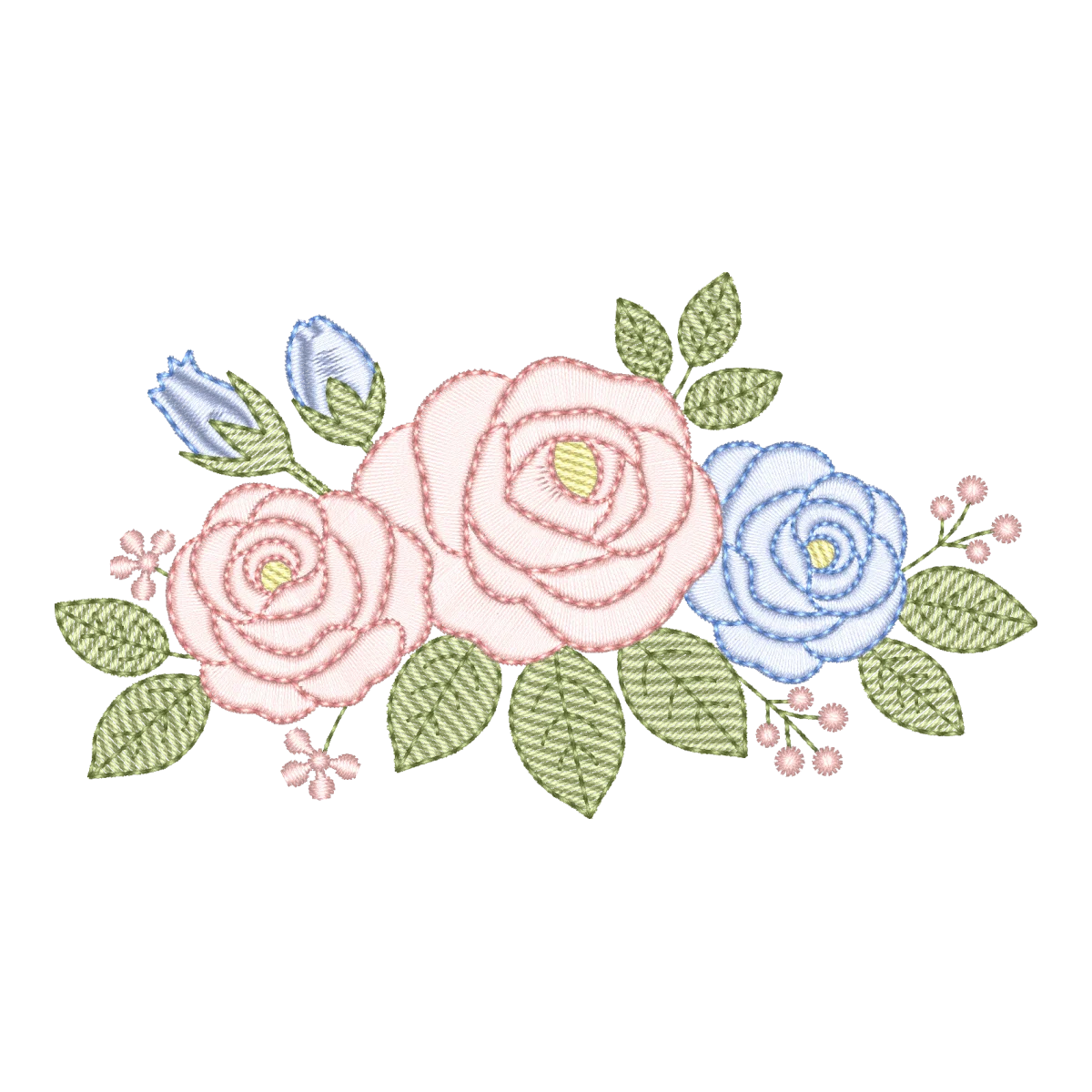 Buquê de Rosas Clássicas Bordadas