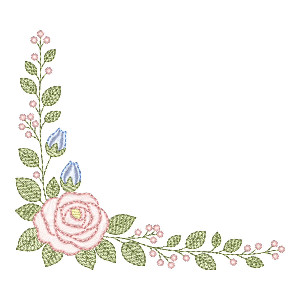 Matriz de Bordado Canto Floral com Rosas