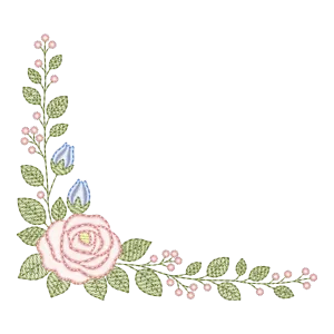 Matriz de Bordado Canto Floral com Rosas