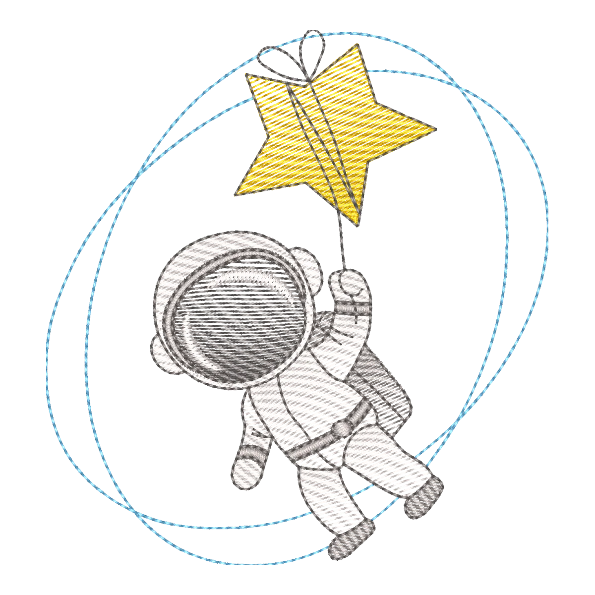 Aventureiro Estelar: Matriz de Bordado Astronauta e Estrela