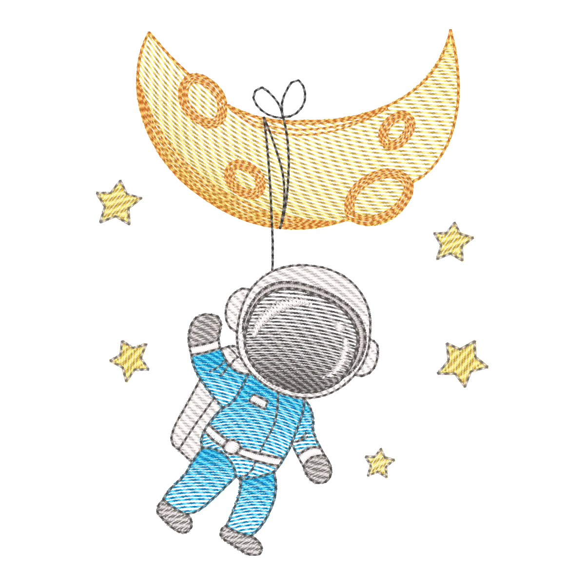Matriz de Bordado Astronauta na Lua