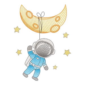 Matriz de Bordado Astronauta na Lua