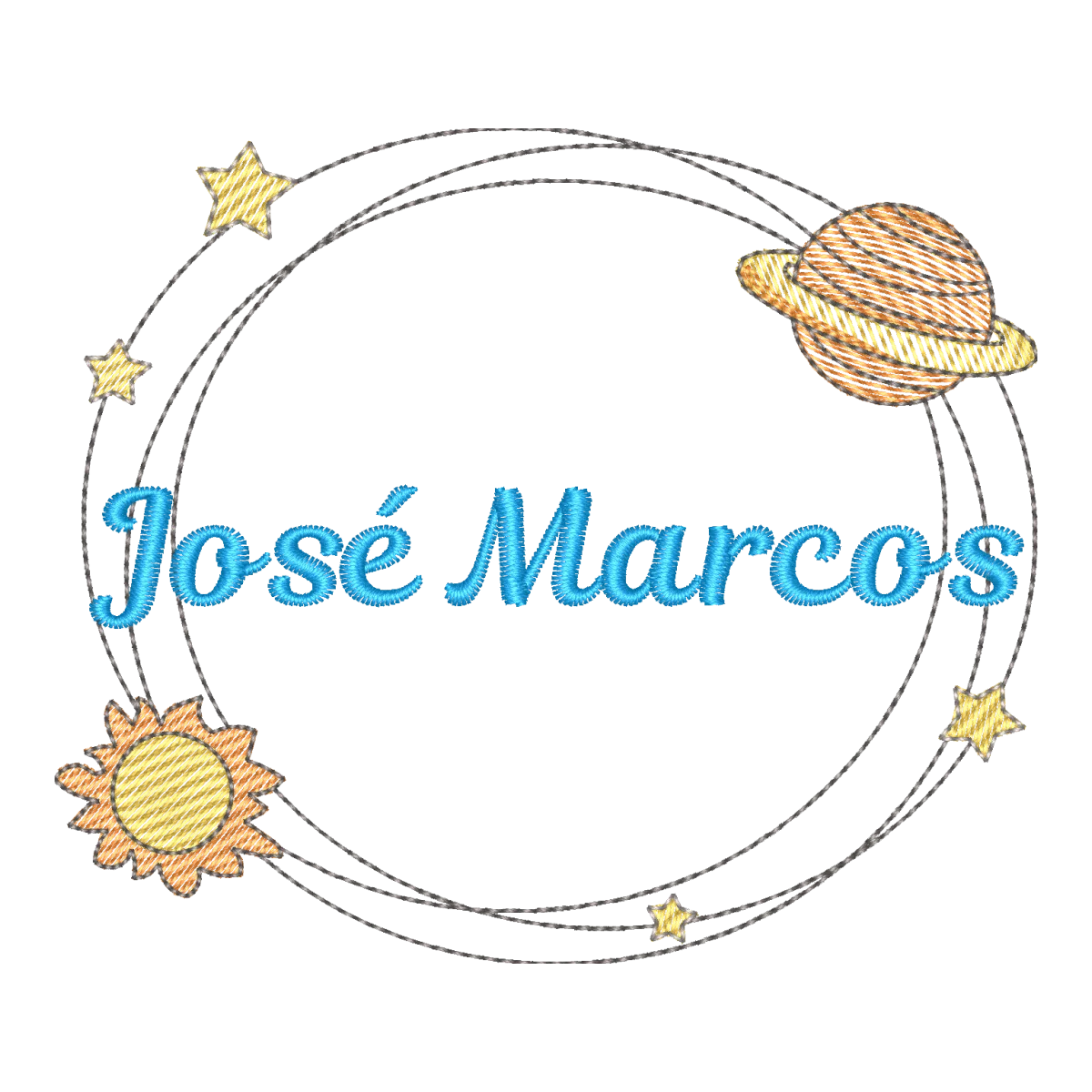 Matriz de Bordado José Marcos: Aventura Espacial Personalizada