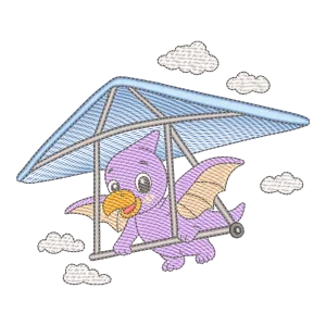 Matriz de Bordado Pterodáctilo no Asa-Delta