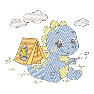 Matriz de Bordado Dinossauro Voador com Mochila a Jato