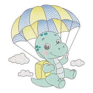 Bordado Dino Aventureiro dos Céus