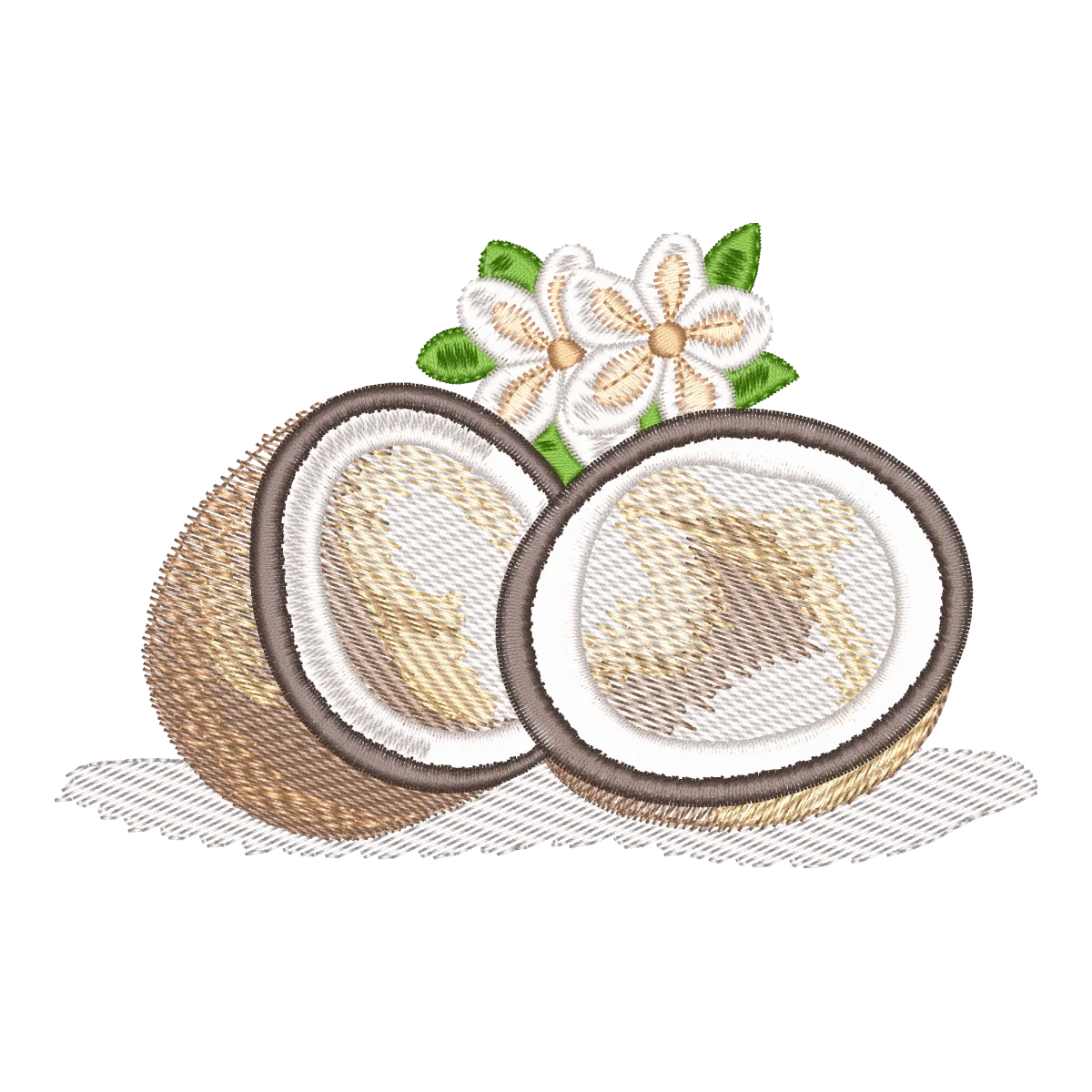Matriz de Bordado Coco Tropical Florido