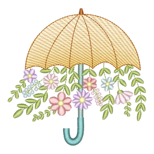 Guarda-Chuva Florido: Elegância Bordada para Seus Projetos