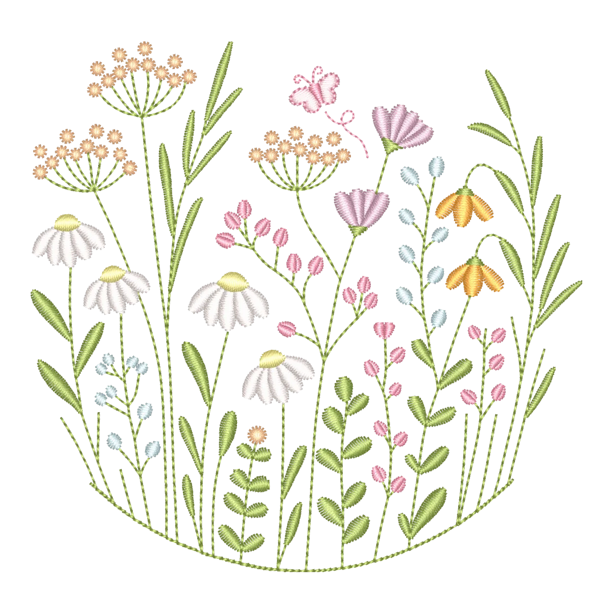 Matriz de Bordado Floral Jardim Encantado