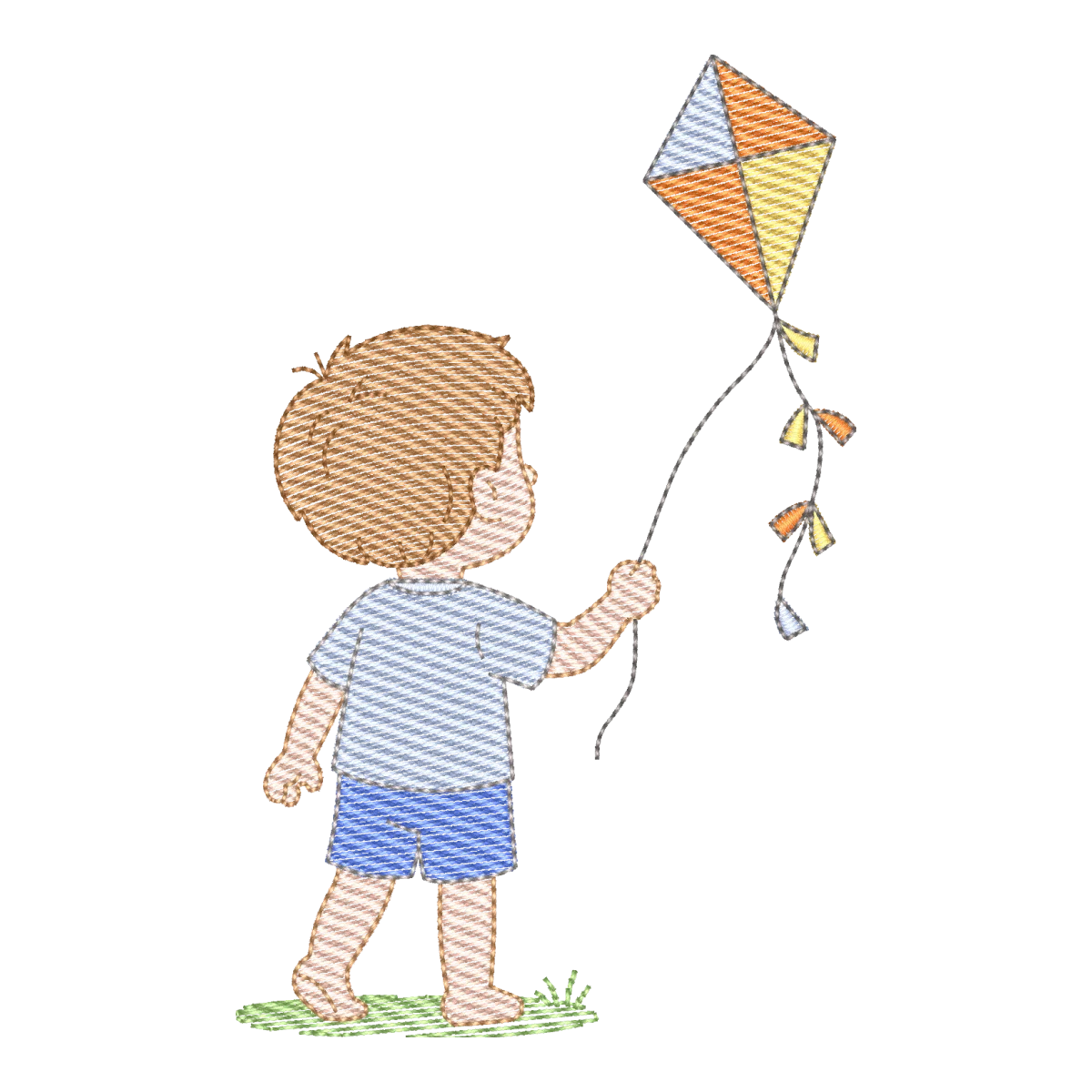 Matriz de Bordado Menino com Pipa