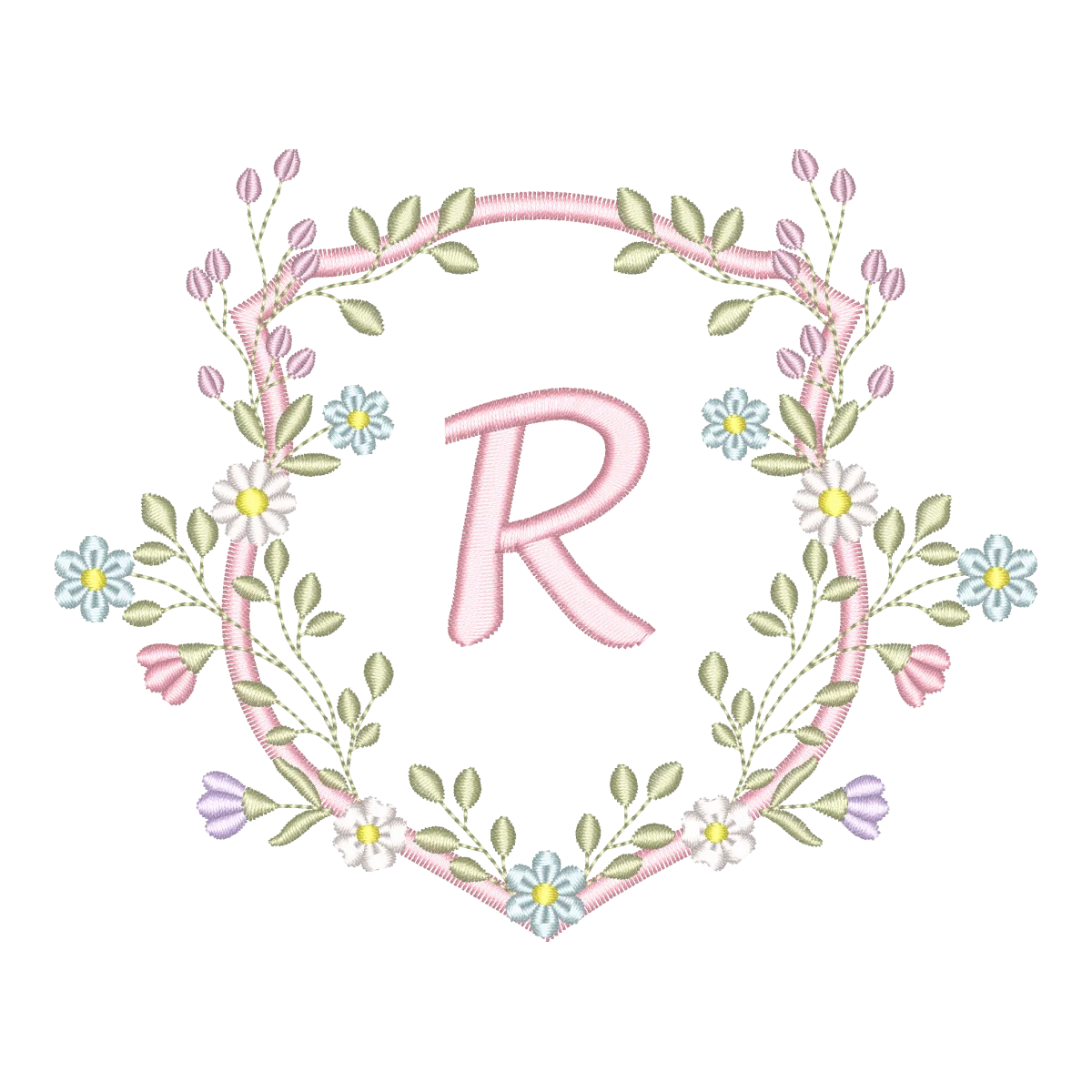 Monograma Floral R Encantado