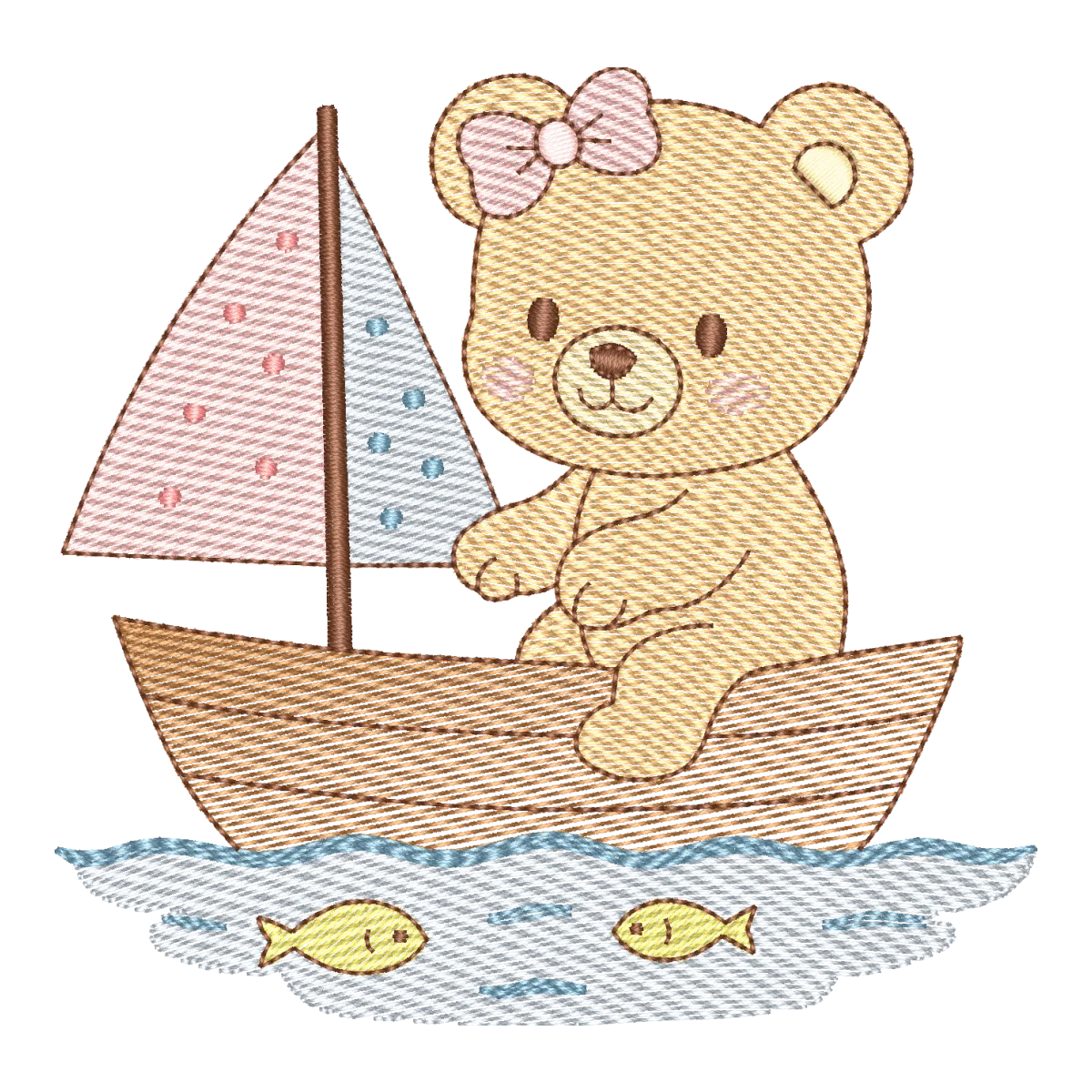 Matriz de Bordado Ursinha Marinheira Aventureira