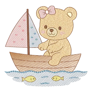 Matriz de Bordado Ursinha Marinheira Aventureira