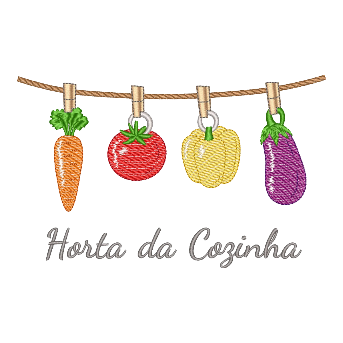 Matriz de Bordado Horta da Cozinha - Legumes Frescos (Pontos Leves)
