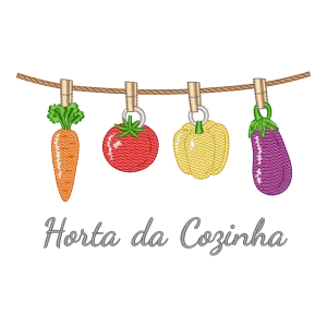 Bordado Horta da Cozinha: Legumes Frescos