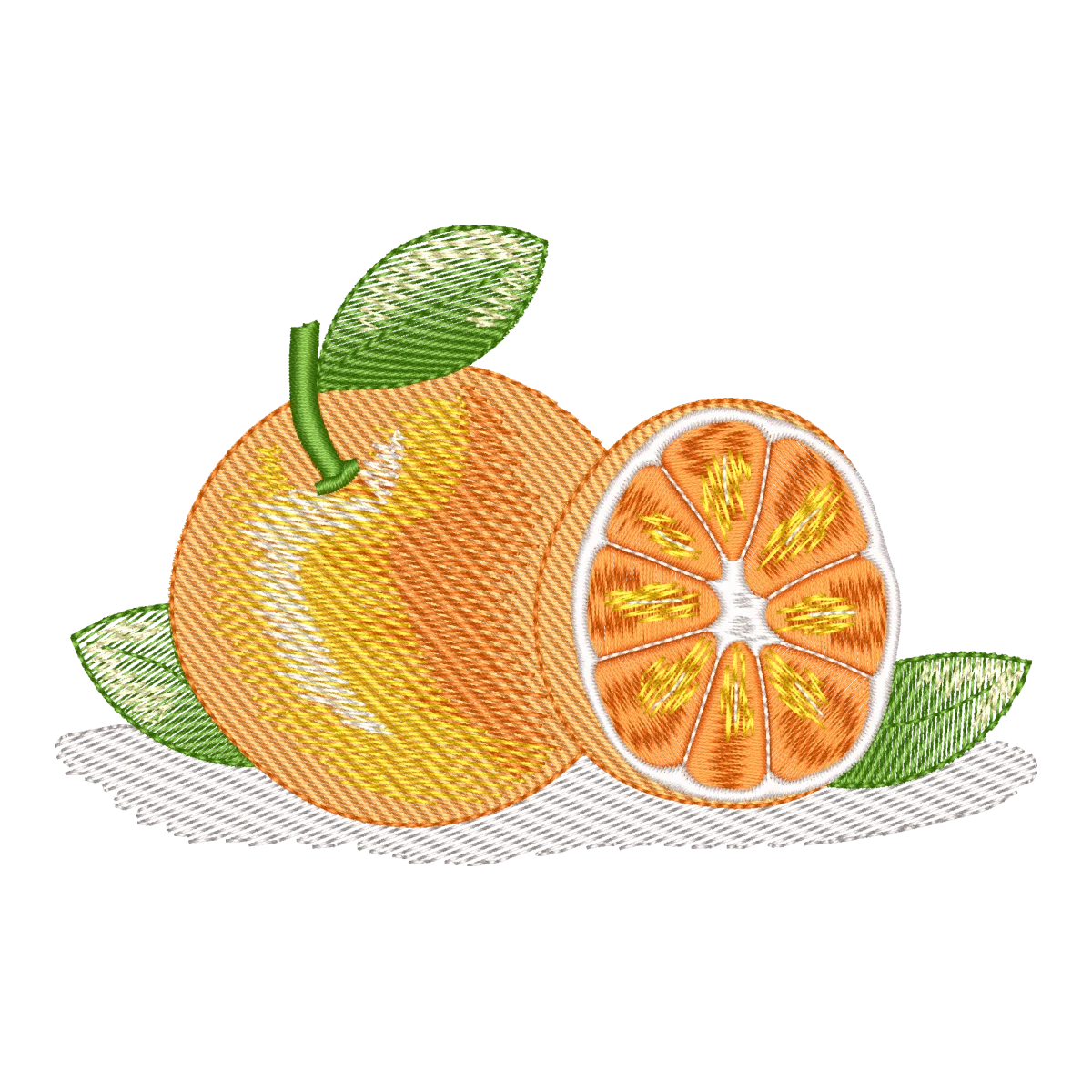 Matriz de Bordado Laranja Fresca: Doçura Cítrica em Pontos