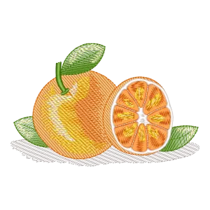 Matriz de Bordado Laranja Fresca: Doçura Cítrica em Pontos