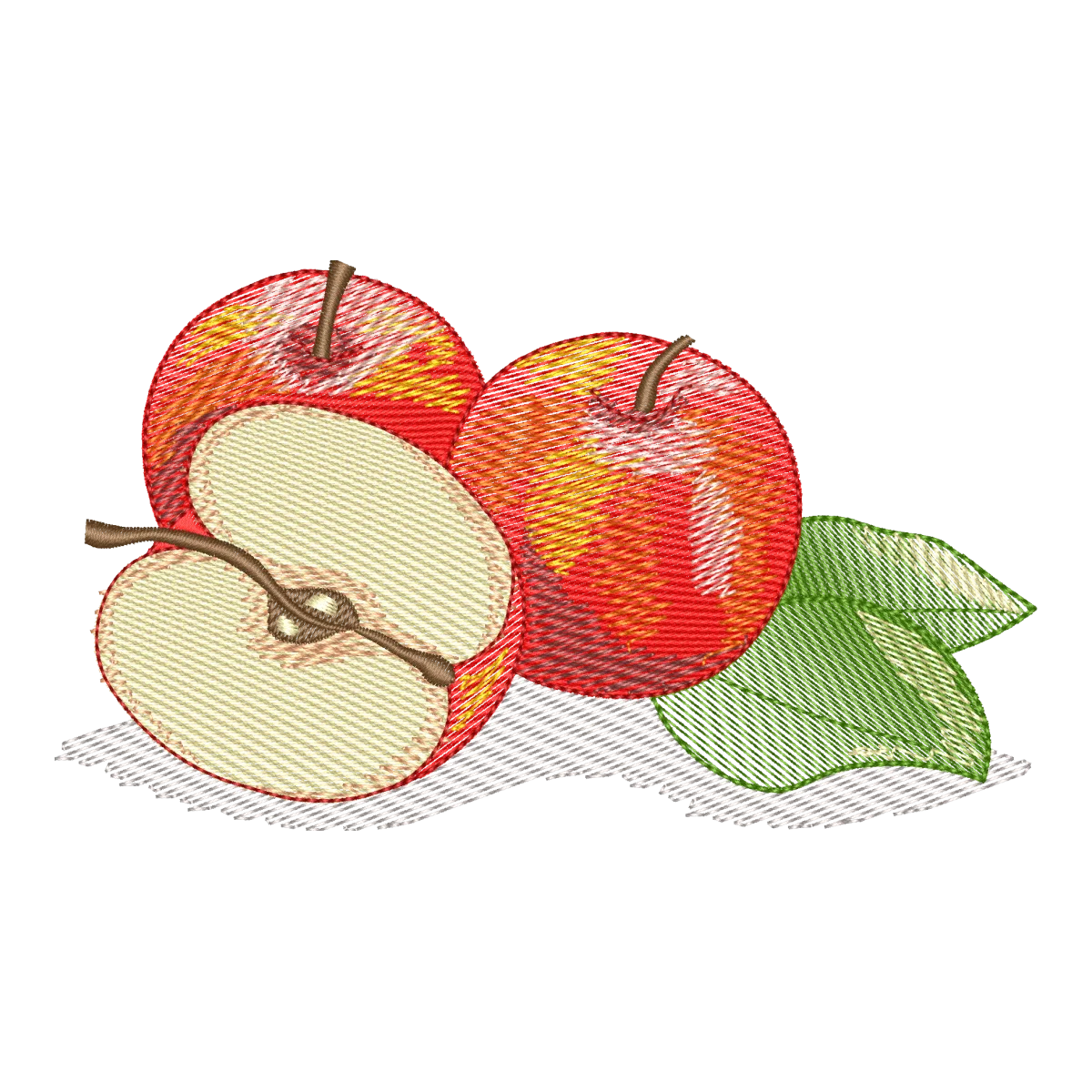 Matriz de Bordado Maçãs Frescas e Vibrantes