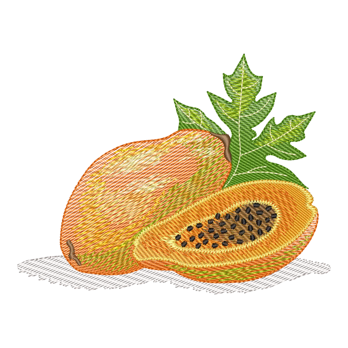 Delícia Tropical: Matriz de Bordado Mamão Fresco