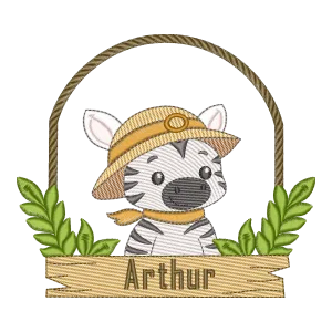 Matriz de Bordado Zebra Aventureira Arthur