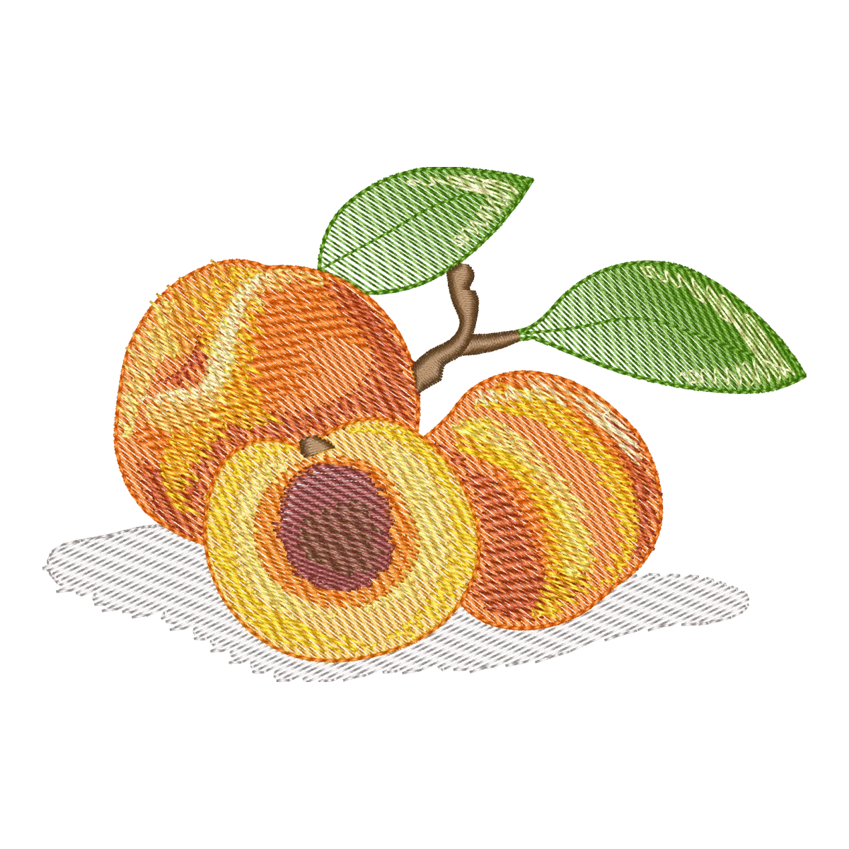 Doçura Tropical: Matriz de Bordado Pêssegos Frescos