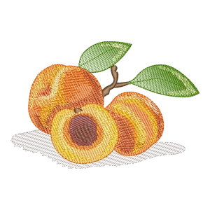 Doçura Tropical: Matriz de Bordado Pêssegos Frescos
