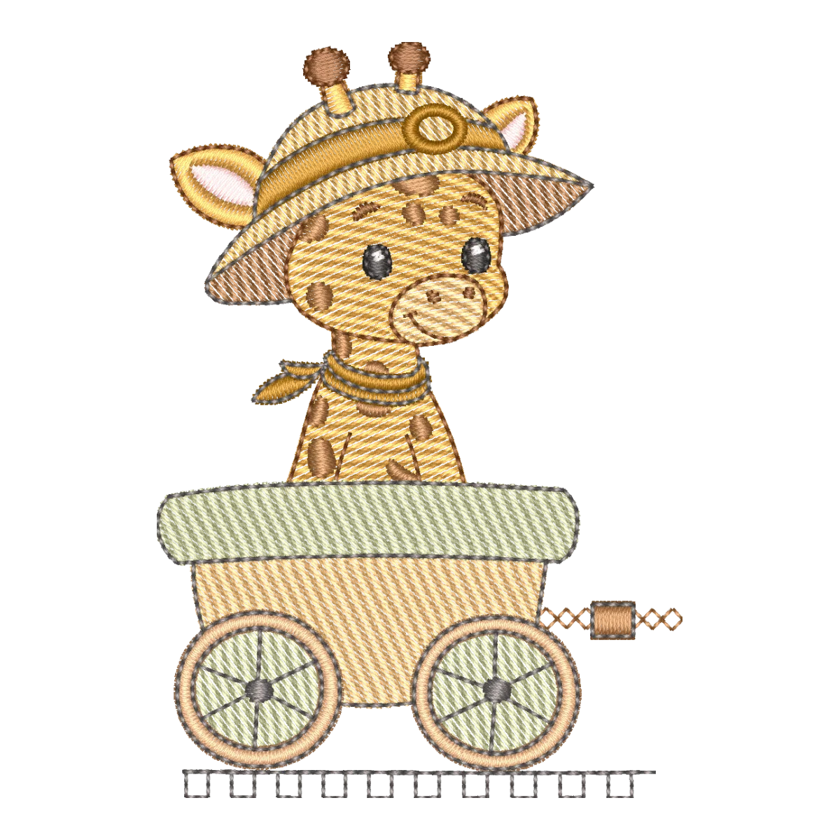 Aventuras na Savana: Girafa Exploradora no Vagão