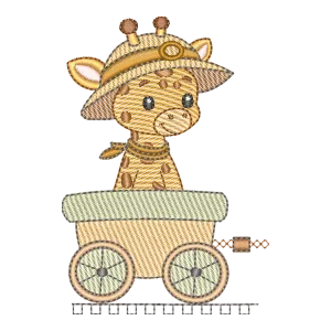Aventuras na Savana: Girafa Exploradora no Vagão