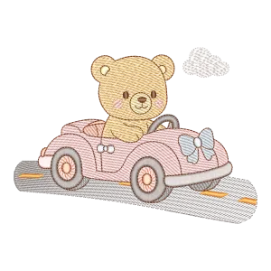 Ursinho no Carro Rosa
