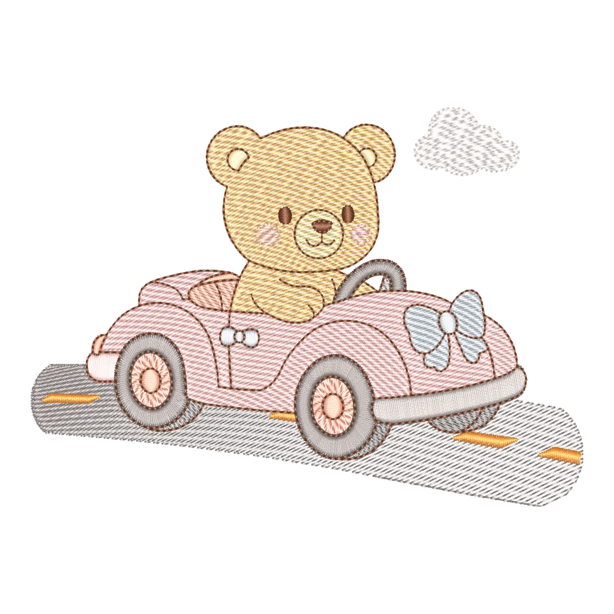 Ursinho no Carro Rosa