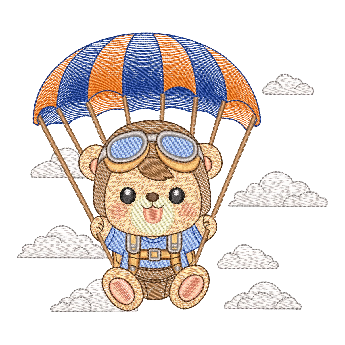 Matriz de Bordado Ursinho Paraquedista