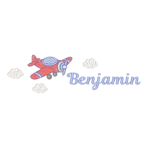 Bordado Avião Benjamin nas Nuvens