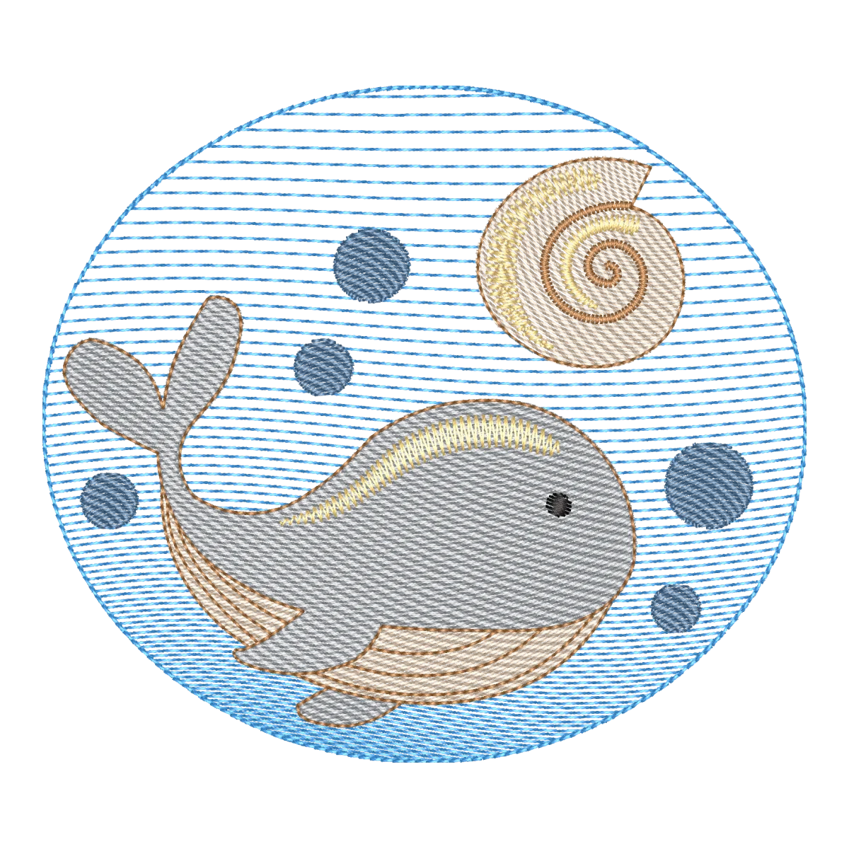 Matriz de Bordado Baleia e Concha Marinha