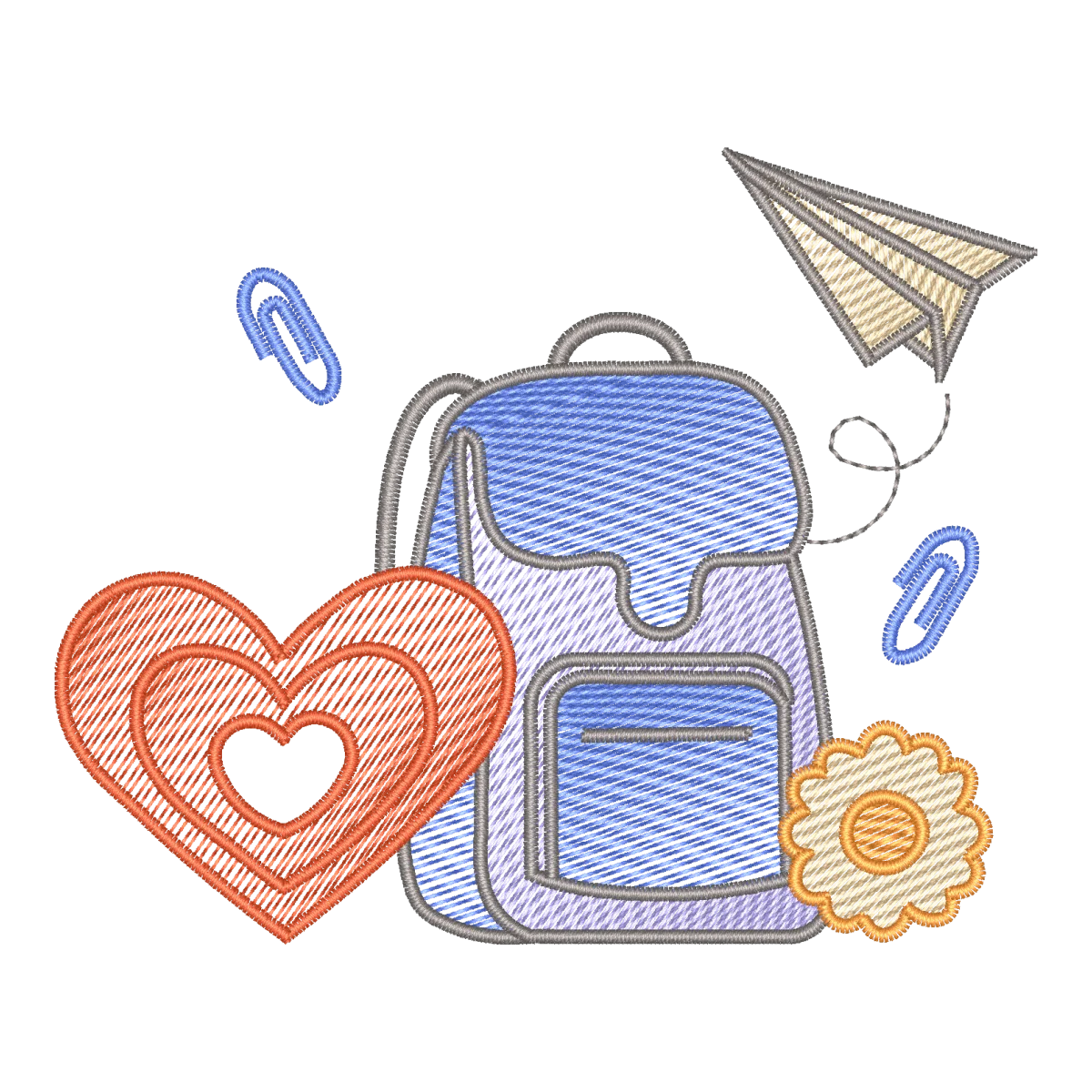 Matriz de Bordado Aventura Escolar Criativa