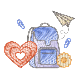 Matriz de Bordado Aventura Escolar Criativa