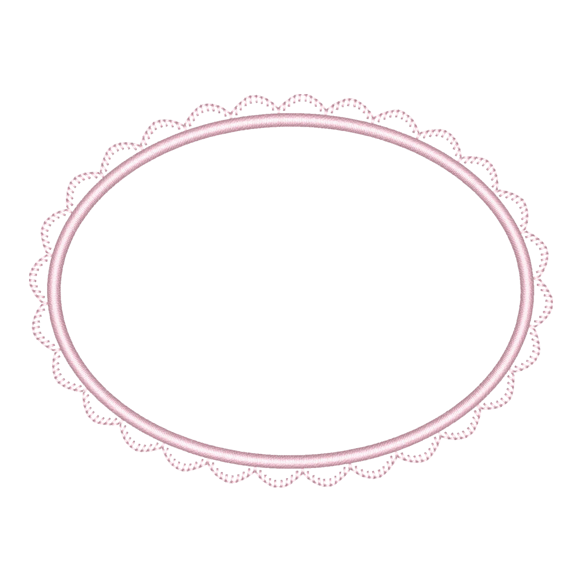 Moldura Oval Clássica com Renda para Bordado