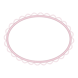 Moldura Oval Clássica com Renda para Bordado