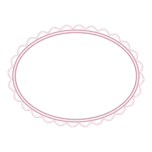 Moldura Oval Clássica com Renda para Bordado