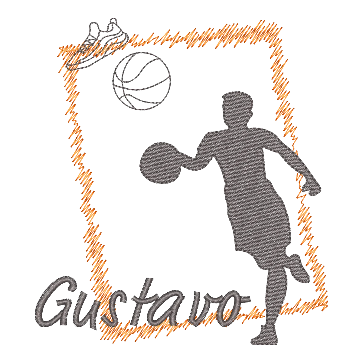 Bordado Basquete Gustavo - Paixão em Cada Ponto