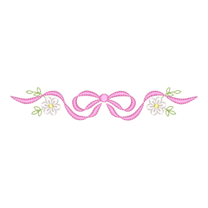 Matriz de Bordado Laço Delicado com Flores