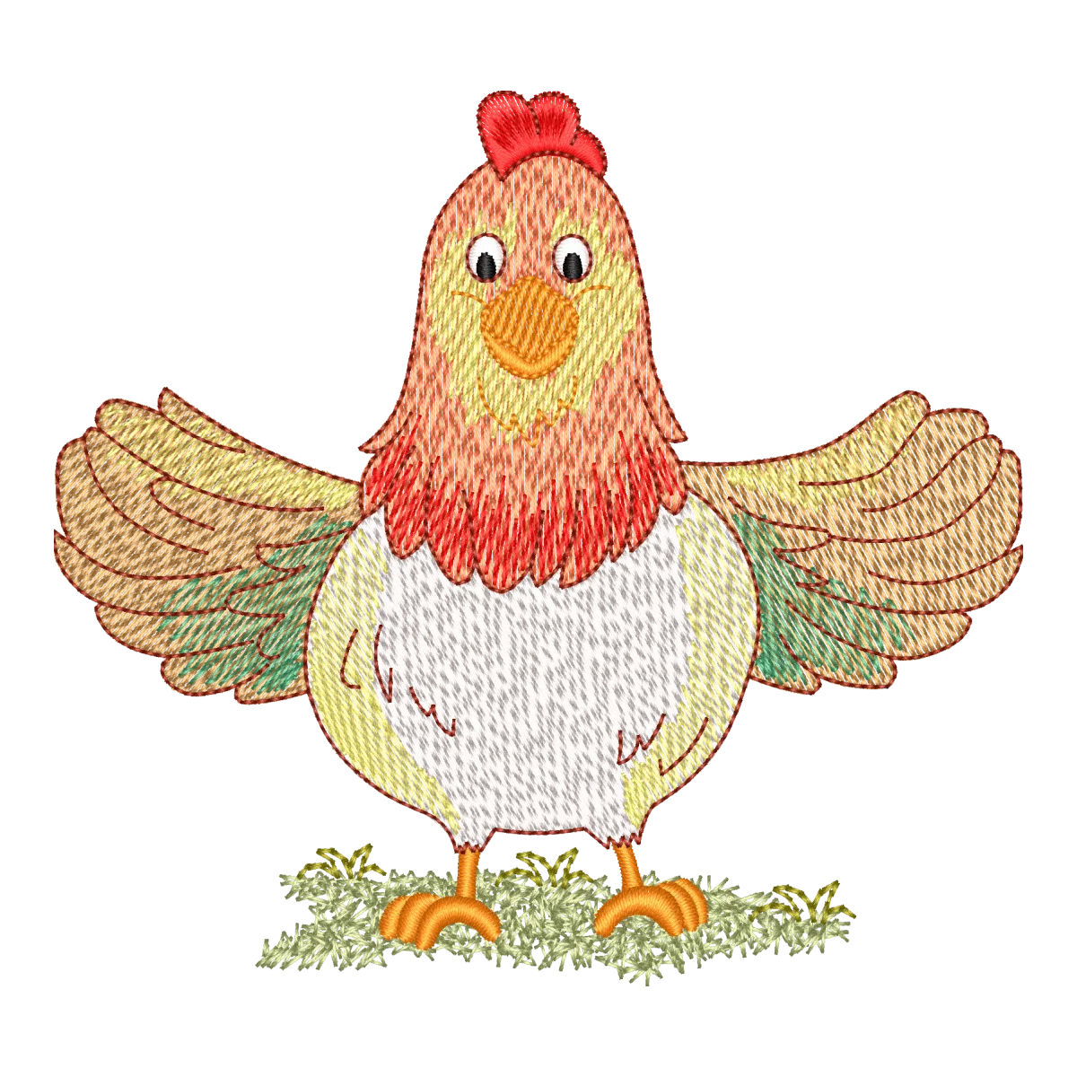 Matriz de Bordado Galinha Alegre