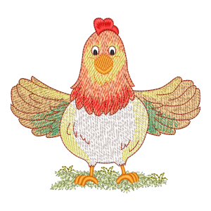 Matriz de Bordado Galinha Alegre
