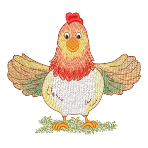 Matriz de Bordado Galinha Alegre
