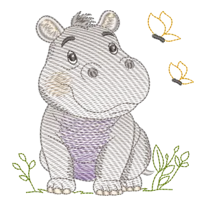 Matriz de Bordado Hipopótamo Sonhador