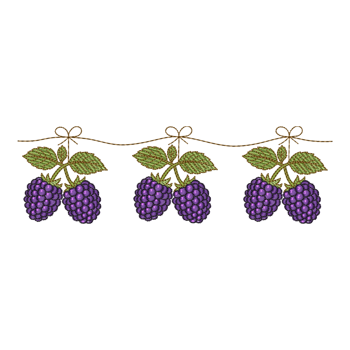 Bordado Digital Guirlanda de Amoras Silvestres