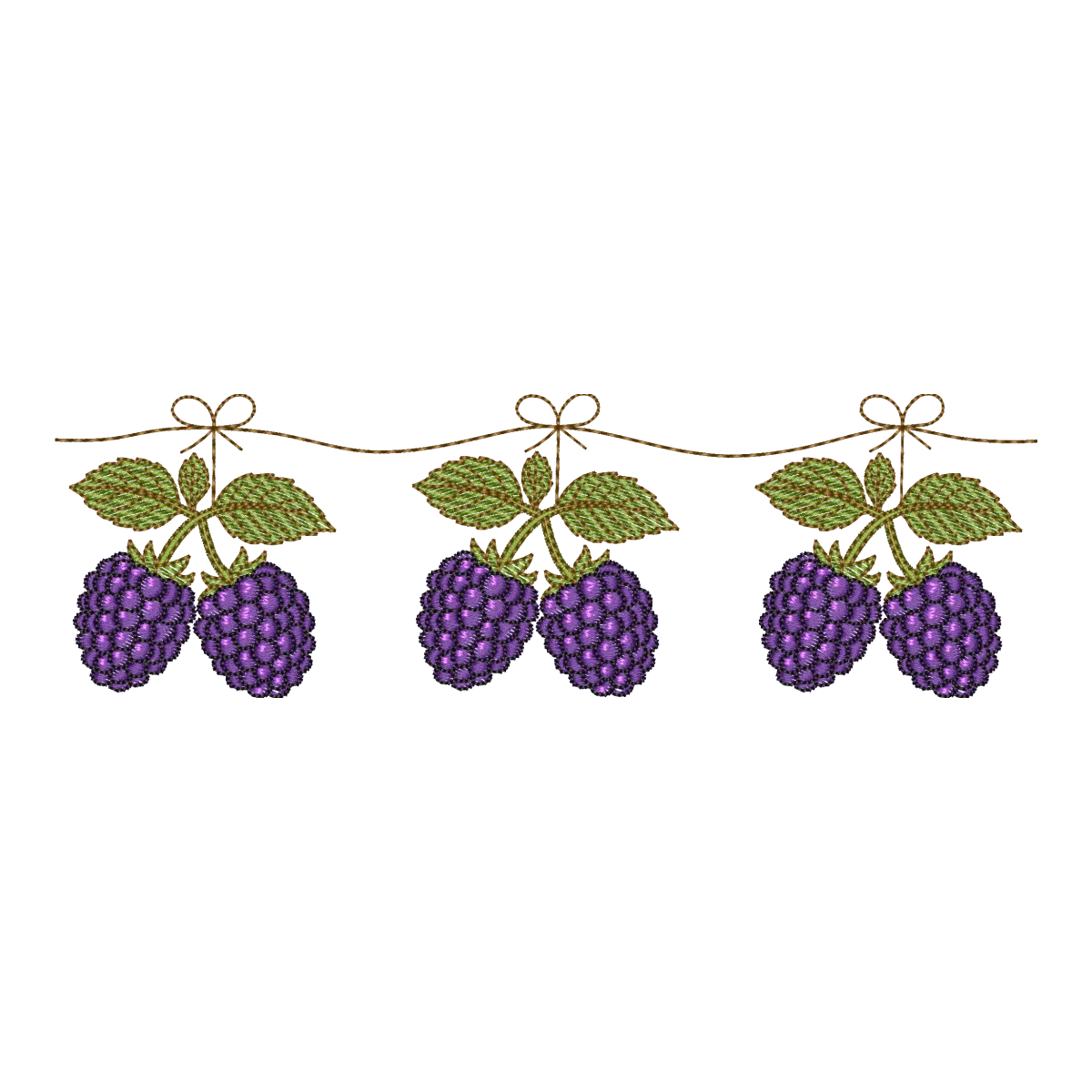 Bordado Digital Guirlanda de Amoras Silvestres