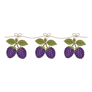 Bordado Digital Guirlanda de Amoras Silvestres
