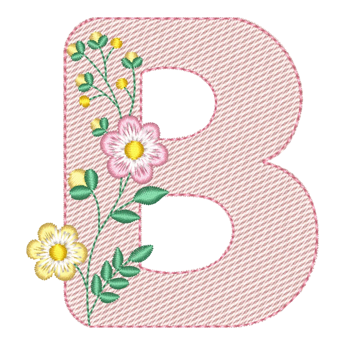 Matriz de Bordado Letra B Floral