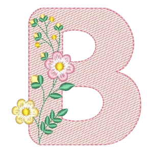 Matriz de Bordado Letra B Floral
