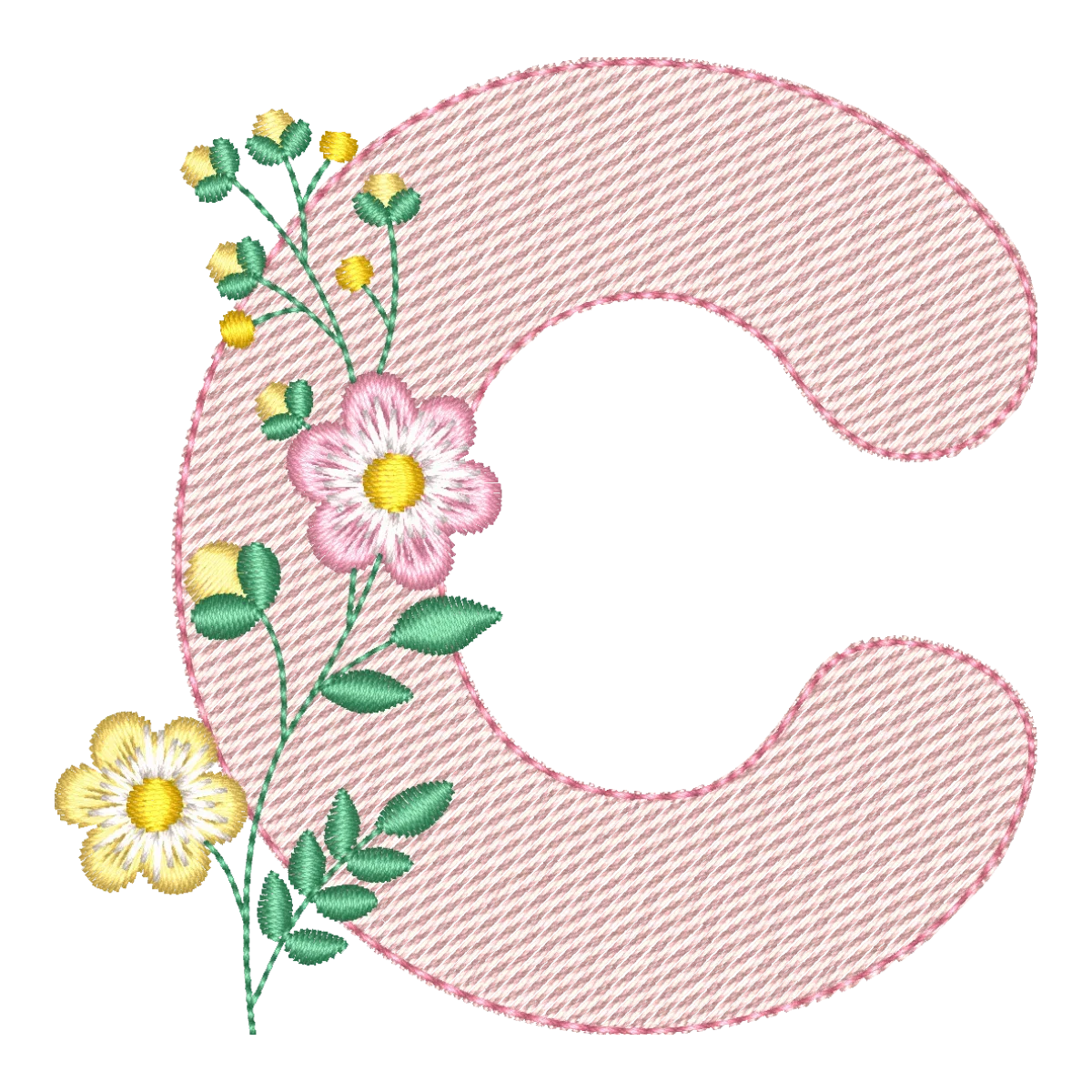 Monograma Floral C Delicado